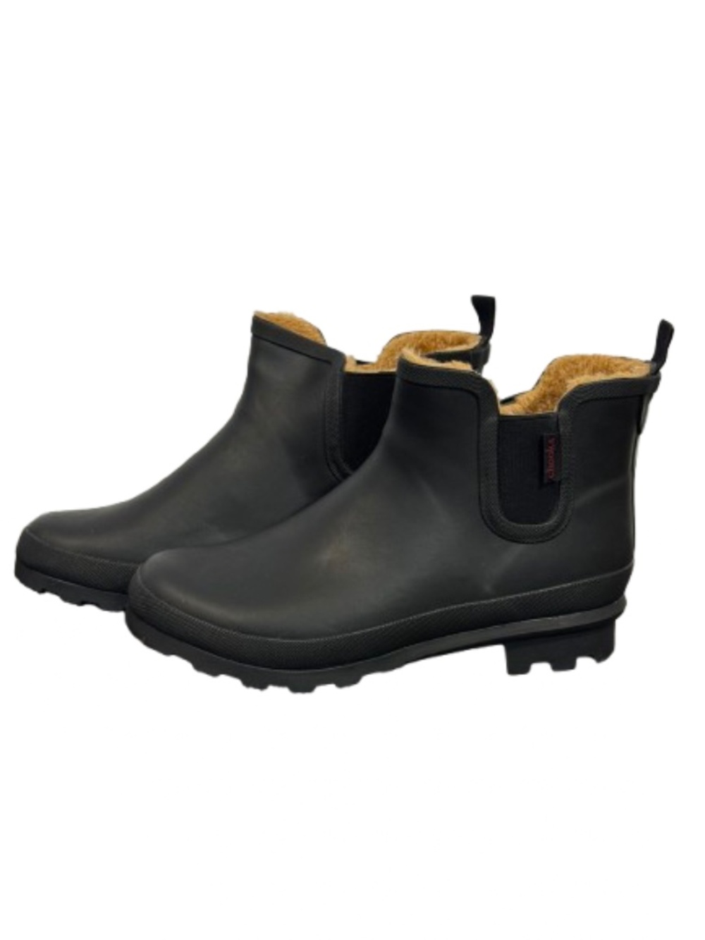 Chooka Women's Plus Lined Chelsea Ankle Rain Boots AC2 Black Size: 10